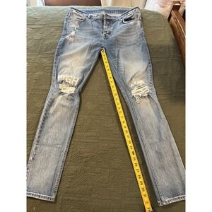 Ksubi Men's Blue Jeans Size 38 Distressed Button Fly